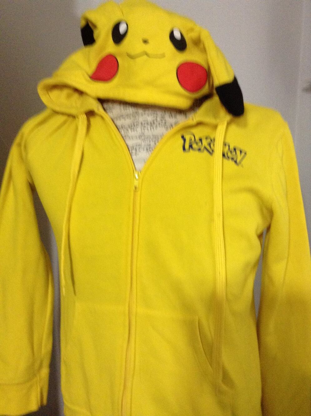 Pokémon Pikachu Yellow Full Zip Hoodie Costume Jacket Size Large 2016 Nintendo